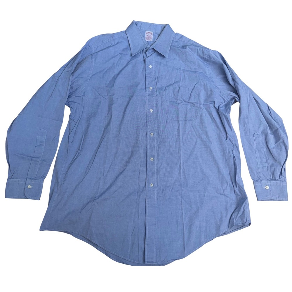 Brooks Brothers Makers Mens 17-3 Light Blue Cotton Oxford Button Down Shirt USA